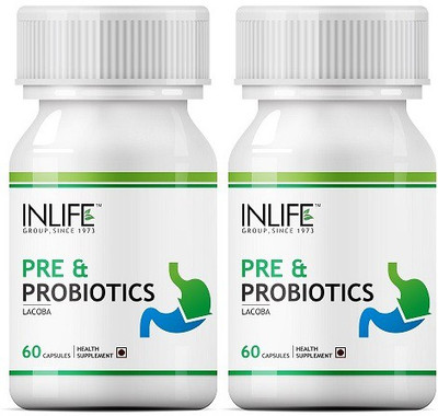 

Inlife Prebiotics and Probiotics Supplement -60 Capsules (2 Pack)(120 No)