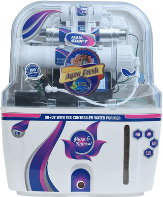 

Aqua Fresh swift ble fresh ro+uv+uf+tds+mineral 15 L 15 L RO + UV + UF + TDS Water Purifier(White, Blue), Blue;white