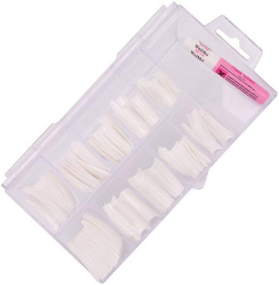 

sweetpea Personal Reusable Professional Combo of Acrylic 100-Piece False Nails with 10 Different Nail Size (White, Medium) WHITE(Pack of 100)