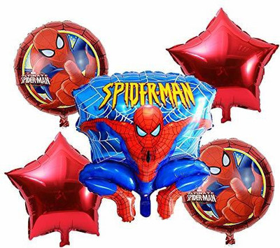 

BABY & SONS Printed Spiderman Theme Foil Balloon / Spiderman Theme Party Balloon(Multicolor, Pack of 5)
