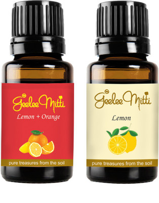 

Geeleemitti Pure Lemon & Orange + Lemon Essential Oil Combo Pack of 2(20 ml)