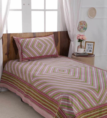 UNIQCHOICE 120 TC Cotton Single Printed Flat Bedsheet(Pack of 1, Brown)
