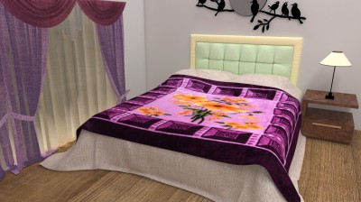 Deeksha Floral Double Mink Blanket for  Mild Winter(Polyester, Multicolor)