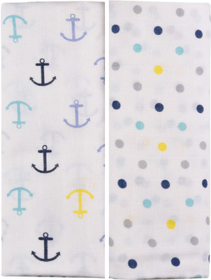 

haus & kinder Printed  Swadding Baby Blanket(Cotton, Anchor + Dots