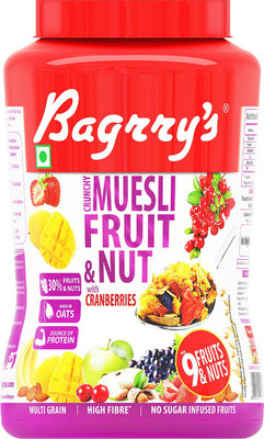 

Bagrry's Fruit and Nut Cranberries Muesli Jar 1kg(1000 g, Plastic Bottle)