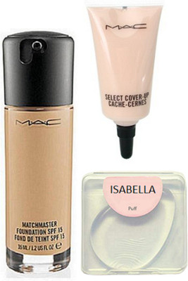 

ISABELLA silicone puff & select cover up concealer & match master foundation(Set of 3)