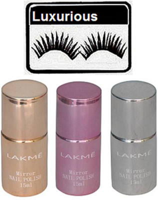 

luxurious Eyelashes & Nail Polish 3 Color (Pack of 4)(Set of 4)