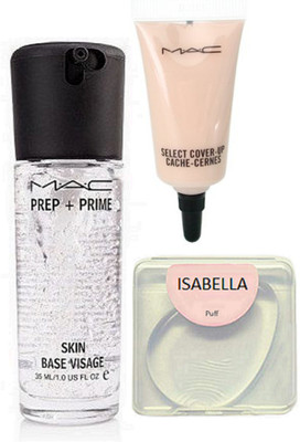 

ISABELLA silicon puff, Prep+Prime skin base visage Primer,select cover up concealer(Set of 3)