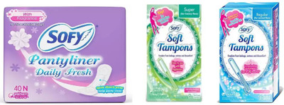 

sofy Pantyliner, Tampons Super, Tampons Regular(Set of 3)