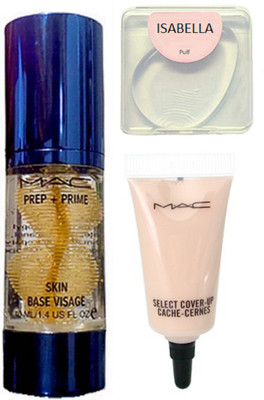 

ISABELLA silicon puff & Prep+Prime Skin Base Visage Primer & select cover up concealer(Set of 3)