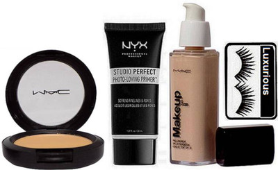 

luxurious Eyelashes & Compact & Makeup Foundation & Photo loving Primer(Set of 4)