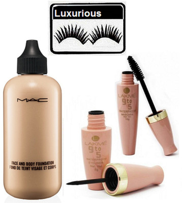 

luxurious Eyelashes & Face&Body Foundation & Eyeliner+Mascara(Set of 2)