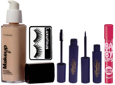 

luxurious Eyelashes & Foundation & Eyeliner+Mascara & Balm(Set of 5)