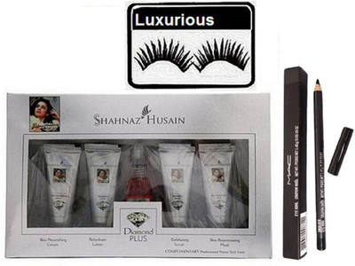 

luxurious Eyelashes & Diamond Plus Facial Kit with Pencil kajal(Set of 3)