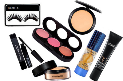 

ISABELLA eyelashes, 3shade blusher ,compact,prep+prime BB beauty cream,loose powder,water proof mascara,skin base primer(Set of 7)