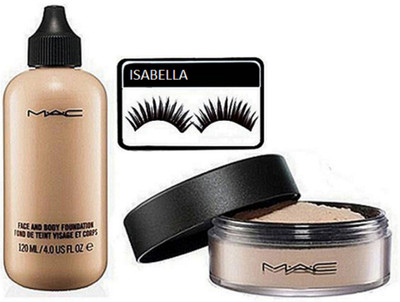 

ISABELLA Eyelashes & Face&Body Foundation & Loose Powder(Set of 3)