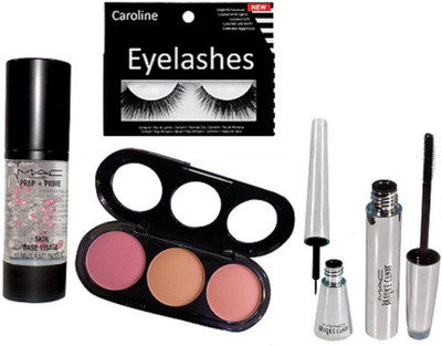 

caroline Eyelashes & Prep+Prime Primer & 3 Shade blusher & Broke Candy eyeliner+Mascara(Set of 5)