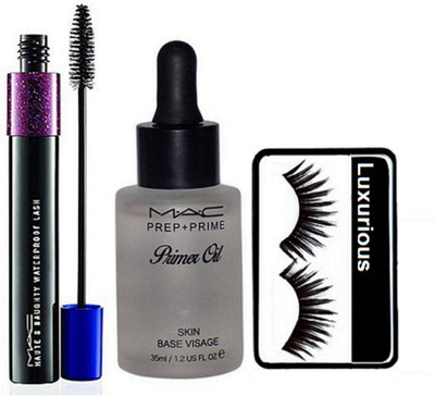 

LUXURIOUS Eyelashes & Prep+Prime Primer Oil & Double Effect Lash Water Proof Mascara(Set of 3)