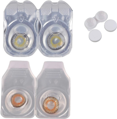 

teenager Teencon61 Yearly Contact Lens(0.00, Grey, Honey, Pack of 2)