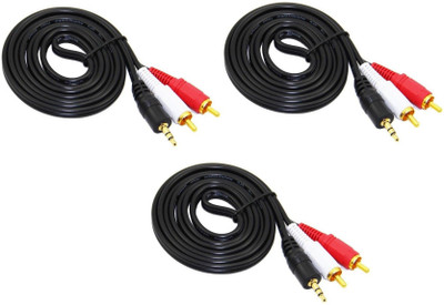 

Teratech 3.5 Mm Stereo Male To 2 RCA Audio Video Cable(Compatible with Settop Box, DVD, Desktop, Audio Device, TV, Multicolor)