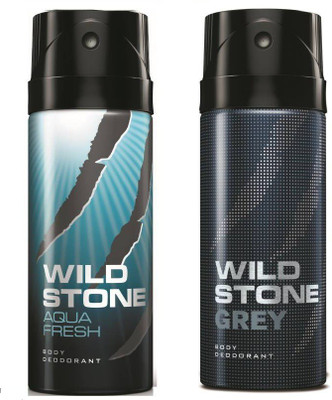 

Wild Stone Aqua Fresh, Grey Body Spray - For Men & Women(300 ml, Pack of 2)