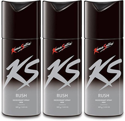 

KamaSutra KS Rush Rush Rush Body Spray - For Men(450 ml, Pack of 3)
