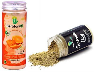 

HerbtoniQ 100% Natural Orange Peel Powder 150g And Bentonite Clay Powder 200g For Face Pack And Hair Pack(350 g)