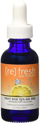 Refresh Skin Therapy Fruit Acid Chemical Peel with Kojic Acid 15% - Lactic Acid, Glycolic Acid Natural Facial Gel Peel(30 ml)