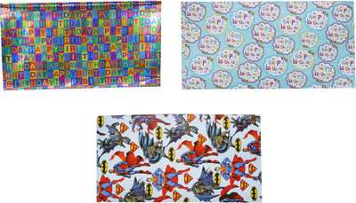

AutoVHPR Pack of 3 Beautiful Designer Series 374 Gift Wrap Paper for Wrapping your Birthday Return and Corporate Gifts NA Plastic Gift Wrapper(Multicolor)