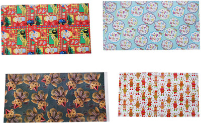 

AutoVHPR Pack of 4 Beautiful Designer Series 114 Gift Wrap Paper for Wrapping your Birthday Return and Corporate Gifts NA Plastic Gift Wrapper(Multicolor)