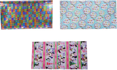 

AutoVHPR Pack of 3 Beautiful Designer Series 371 Gift Wrap Paper for Wrapping your Birthday Return and Corporate Gifts NA Plastic Gift Wrapper(Multicolor)