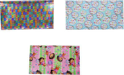 

AutoVHPR Pack of 3 Beautiful Designer Series 370 Gift Wrap Paper for Wrapping your Birthday Return and Corporate Gifts NA Plastic Gift Wrapper(Multicolor)