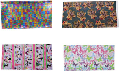 

AutoVHPR Pack of 4 Beautiful Designer Series 192 Gift Wrap Paper for Wrapping your Birthday Return and Corporate Gifts NA Plastic Gift Wrapper(Multicolor)