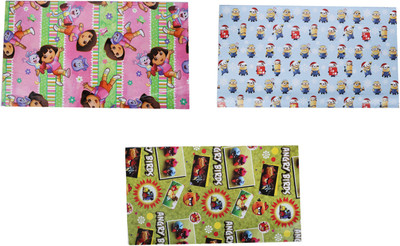 

AutoVHPR Pack of 3 Beautiful Designer Series 434 Gift Wrap Paper for Wrapping your Birthday Return and Corporate Gifts NA Plastic Gift Wrapper(Multicolor)