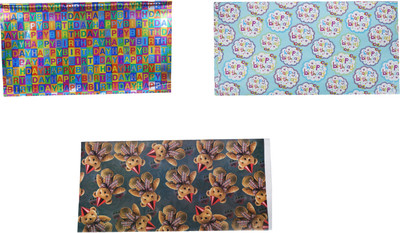 

AutoVHPR Pack of 3 Beautiful Designer Series 368 Gift Wrap Paper for Wrapping your Birthday Return and Corporate Gifts NA Plastic Gift Wrapper(Multicolor)