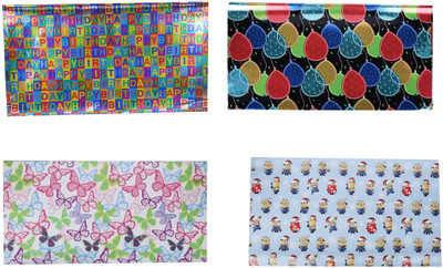 

AutoVHPR Pack of 4 Beautiful Designer Series 217 Gift Wrap Paper for Wrapping your Birthday Return and Corporate Gifts NA Plastic Gift Wrapper(Multicolor)