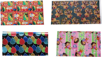 

AutoVHPR Pack of 4 Beautiful Designer Series 116 Gift Wrap Paper for Wrapping your Birthday Return and Corporate Gifts NA Plastic Gift Wrapper(Multicolor)