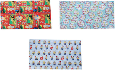

AutoVHPR Pack of 3 Beautiful Designer Series 464 Gift Wrap Paper for Wrapping your Birthday Return and Corporate Gifts NA Plastic Gift Wrapper(Multicolor)