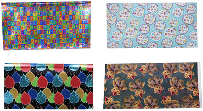 

AutoVHPR Pack of 4 Beautiful Designer Series 143 Gift Wrap Paper for Wrapping your Birthday Return and Corporate Gifts NA Plastic Gift Wrapper(Multicolor)