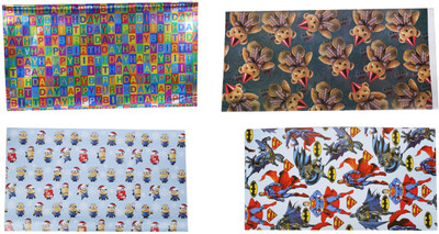

AutoVHPR Pack of 4 Beautiful Designer Series 201 Gift Wrap Paper for Wrapping your Birthday Return and Corporate Gifts Superman Plastic Gift Wrapper(Multicolor)