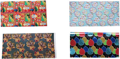 

AutoVHPR Pack of 4 Beautiful Designer Series 108 Gift Wrap Paper for Wrapping your Birthday Return and Corporate Gifts NA Plastic Gift Wrapper(Multicolor)