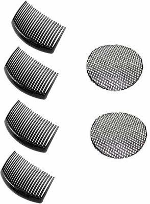 

Chooz Designer Studio Hair Comb Pack of 4 Pcs Black Clip with 2 Juda Net Hair Accessories for Womens/Girls Hair Clip(Black)