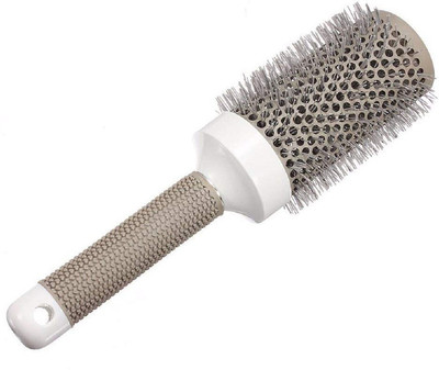 

sweetpea Hair Brush Ceramic Round Iron Barber Hair Comb Dressing Salon DIY Styling Comb, Comb Of Ceramic Roller. (Silver Ceramic Comb, 53 mm)