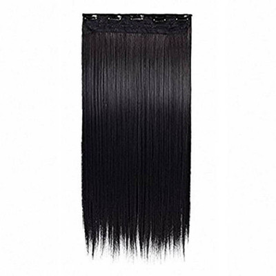 

CRIBE 24 Inch 5 Clip Based Dark Black Extension For Girls and Women Hair Extension