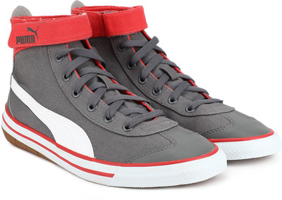 

Puma Boys & Girls Lace Sneakers(Grey, Quarry- poppy red puma white