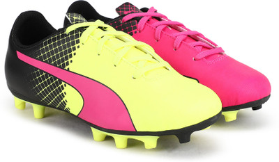 Puma Boys & Girls Lace Football Shoes(Pink, Black
