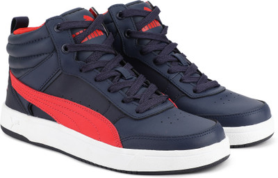 

Puma Boys & Girls Lace Sneakers(Blue, Peacoat -flame scarlet