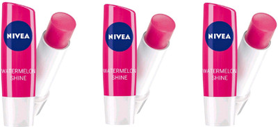 Nivea Shine Caring Lip Balm Watermelon (Pack of 3) WATERMELON(Pack of: 3, 12 g)