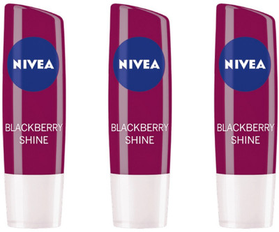 Nivea BLACKBERRY SHINE LIPCARE PACK OF 3 BLACKBERRY(Pack of: 3, 3 g)