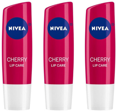 

Nivea CHERRY SHINE LIPCARE PACK OF 3 CHERRY(Pack of: 3, 48 g)